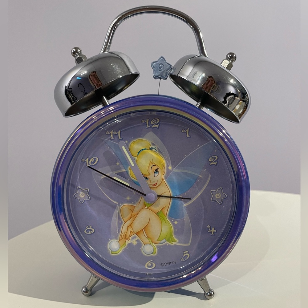 Vintage Disney purple Tinkerbell alarm clock